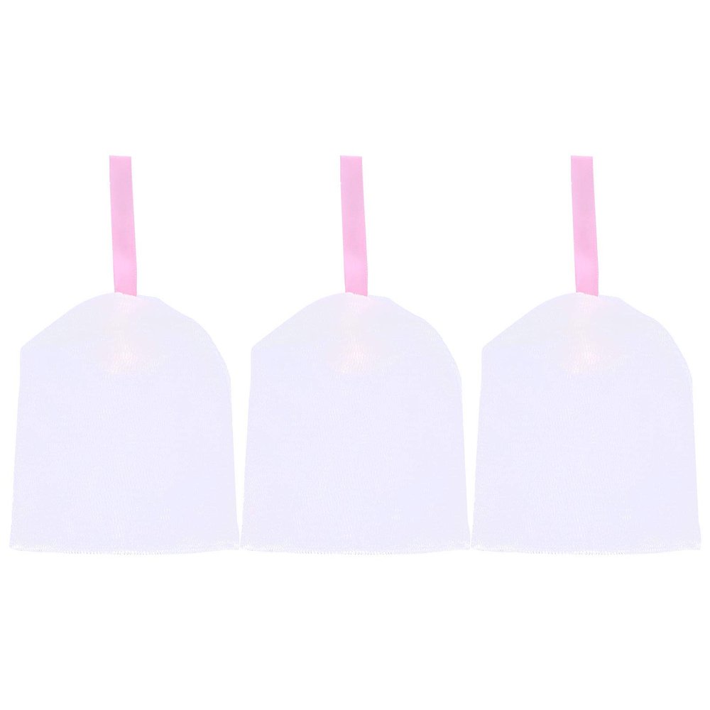 Beaupretty 3pcs Foaming Net Soap Net Pouch Bar Soap Exfoliating Soap Pocket Soap Holder Saver Soap Exfoliating Bags Natural Sponge Soap Saver or Travel White