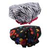 Beaupretty 2pcs Shower Cap for Women Double Layer Elastic Bathing Hats Satin and Peva Hair Covers for Spa Cooking and Home Cleaning Stylish Zebra and Dots Designs view 1