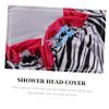 Beaupretty 2pcs Shower Cap for Women Double Layer Elastic Bathing Hats Satin and Peva Hair Covers for Spa Cooking and Home Cleaning Stylish Zebra and Dots Designs view 2