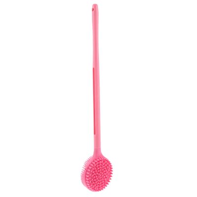 Beaupretty Double-Sided Silicone Bath Scrubber Long Handle for Gentle Exfoliation for Back Cleaning Flexible Bristles Easy Storage Design Nordic