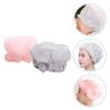 2pcs waterproof shower cap Shower Head Wrap Shower Bonnet Reusable Shower Caps shower cap with elastic band Bath Caps Sleep Bonnet Cap Bathing Cap shampoo cap take a bath polyester view 2