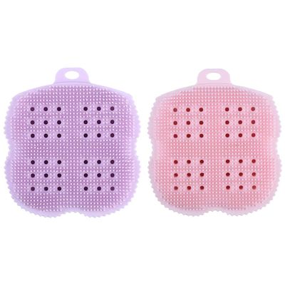 Beaupretty 2pcs Bathing Scrubber Back Scrubber and Massage Brush for Exfoliation and Relaxation Shower Gentle Skin Cleanser for Women and Men Pink Purple