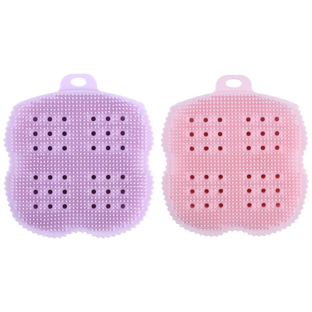 Beaupretty 2pcs Bathing Scrubber Back Scrubber and Massage Brush for Exfoliation and Relaxation Shower Gentle Skin Cleanser for Women and Men Pink Purple