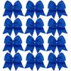 12PCS 8" Large Cheer Bow Blue Ponytail Holder Elastic Band Hair Ties Hair Bow Accessories for Cheerleading Teen Girls High School College Softball Competition Sports view 3