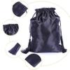10 Pieces Wig Satin Bags with Drawstring Tassels Silk Satin Wig Bags Hair Storage Bags for Packaging Wigs Bundles Hair Extensions Travel Bag (Black) view 3