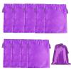 10 Pieces Wig Satin Bags with Drawstring Tassels, Silk Satin Wig Bags Hair Storage Bags for Packaging Wigs Bundles Hair Extensions Travel Bag (Purple) view 1