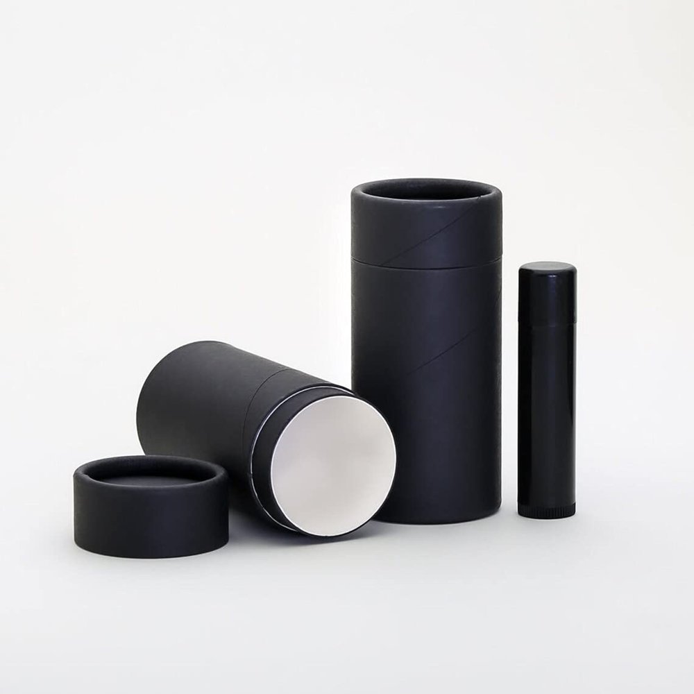 70 mL Black Kraft Paperboard Deodorant/Lotion/Cosmetic/Lip Balm Tubes (300)
