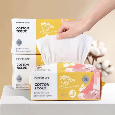 Disposable Face Towel 300 Cont, 7.9"X7.9"Clean Face Towelettes for Washing Face, 100% Cotton Soft Dry Wipe, Biodegradable Face Towels & Facial Tissuel Travel Size for Cleaning,Makeup Removal