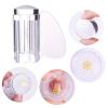 PENNY73 Nail Silicone Seal Scraper Clear Nail Art Stamping French Nail Transfer Manicure Tool with 8PCS Draw Line Pen Gel Nail Brush,White view 2