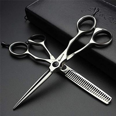 Hair Cutting Scissors, Hairdressing scissors 440C hair salon scissors 5.5 inch 6 inch thinning professional hairdressing scissors set BY ZZYY (Color : 5.5 inch set)