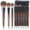 ENZO KEN Natural Goat Hair Makeup Brush Set with Case, Natural Makeup Brushes, Natural Bristle Makeup Brushes, Natural Hair Makeup Brushes Set Professional, Walnut Cosmetic Brushes Makeup Set - MONI view 1