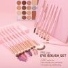 Docolor Eye Makeup Brushes 15Pcs Eyeshadow Brush Set with Soft Synthetic Hairs Professional Eye Shadow Blending Concealer Eyebrow Eyelash Eye Liners Premium Eye Make Up Brushes Set (Pink) view 2