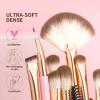 Docolor Eye Makeup Brushes 15Pcs Eyeshadow Brush Set with Soft Synthetic Hairs Professional Eye Shadow Blending Concealer Eyebrow Eyelash Eye Liners Premium Eye Make Up Brushes Set (Pink) view 3