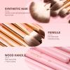 Docolor Eye Makeup Brushes 15Pcs Eyeshadow Brush Set with Soft Synthetic Hairs Professional Eye Shadow Blending Concealer Eyebrow Eyelash Eye Liners Premium Eye Make Up Brushes Set (Pink) view 4
