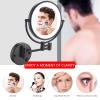 8 Inch Wall Mount Makeup Mirror with Lights, Makeup Mirror Lighted Magnification for Bathroom 360 Swivel, Extendable Vanity Mirrors view 2