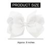 10 PCS Large 8" White Hair Bow Clips Grosgrain Ribbon Solid Color Hair Bow With Alligator Clips Hair Accessories for Teen Toddler Little Girls view 2