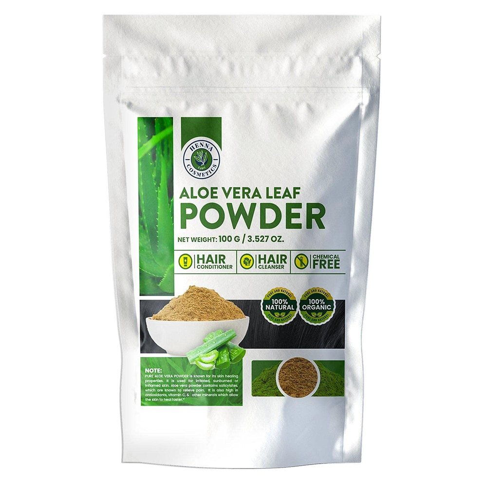 HENNA COSMETICS CYPRI Aloe Vera Leaf Powder (Aloe Barbadensis), Moisturizer, Juice, Salve, for Hair and Skin | 100 Grams (3.53 Oz.) Natural, Pure, Organic