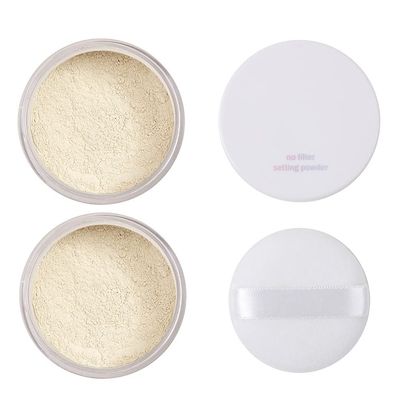 2 Pcs PHOERA Translucent Setting Powder, Control Oil Brighten Skin Color Cover Blemish Face Setting Loose Powder (01 Translucent)
