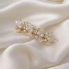 Wedding Hair Clip Crystal pearl headdress bangs hairpin for Bridal Hair Accessories (Color : Silver) view 3