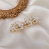 Wedding Hair Clip Crystal pearl headdress bangs hairpin for Bridal Hair Accessories (Color : Silver) view 4