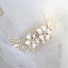 Bridal hair band headdress gold leaves handmade wedding accessories wedding jewelry for Brides Prom (Color : Silver) view 2