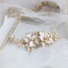 Large Flower Pearl Hair Comb Bridal Beads Wedding Accessories Bridal Headdress For Brides Prom (Color : Silver) view 2