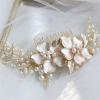 Large Flower Pearl Hair Comb Bridal Beads Wedding Accessories Bridal Headdress For Brides Prom (Color : Silver) view 3