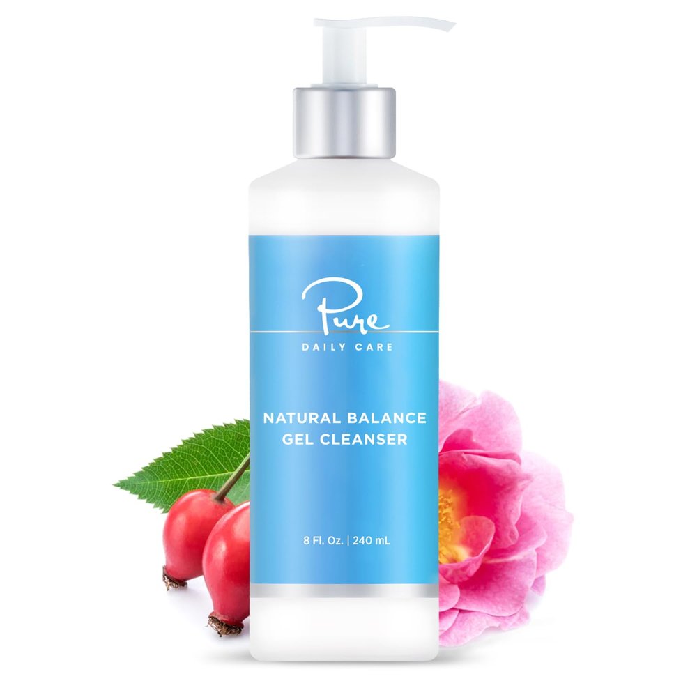 Pure Daily Care Natural Balance Gel Cleanser (8 Oz) - Gentle Refreshing Clinical-Grade Clean Beauty Daily Cleanser