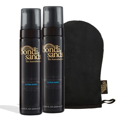 Bondi Sands Ultra Dark Self Tanning Foam Value Kit | Includes 2 Lightweight Sunless Tan Foams + 1 Application Mitt for a Flawless Finish ($58 Value)
