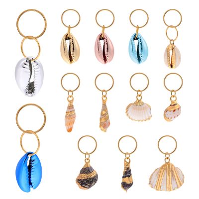 EXCEART 13pcs Dreadlock Shell Pendants Hair Accessories Creative Shell Adornments for Braids Lightweight and Hair Jewelry for Festivals and Parties