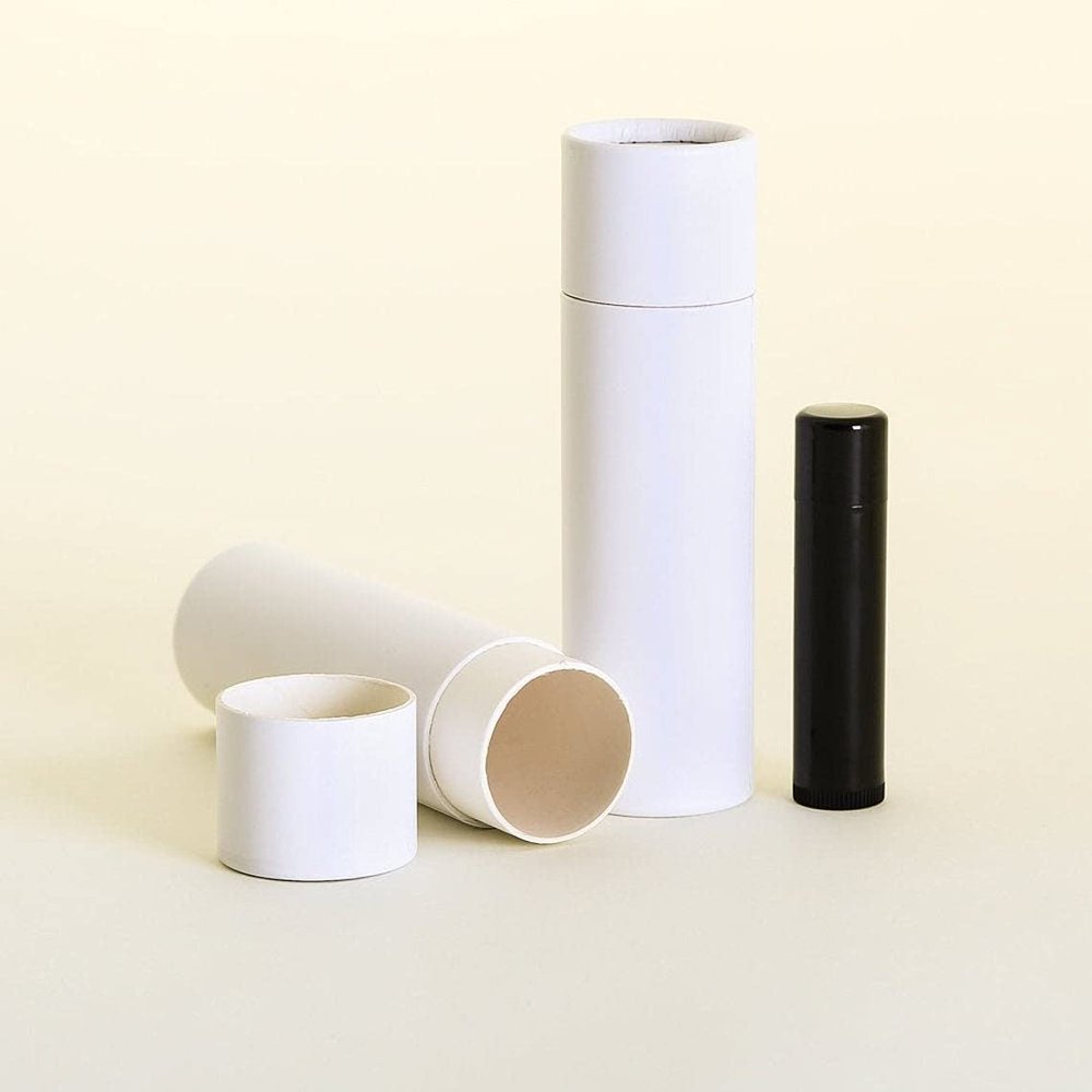 2 OZ White Kraft Paperboard Cosmetic/Lotion/Lip Balm/Deodorant Tubes (1000)