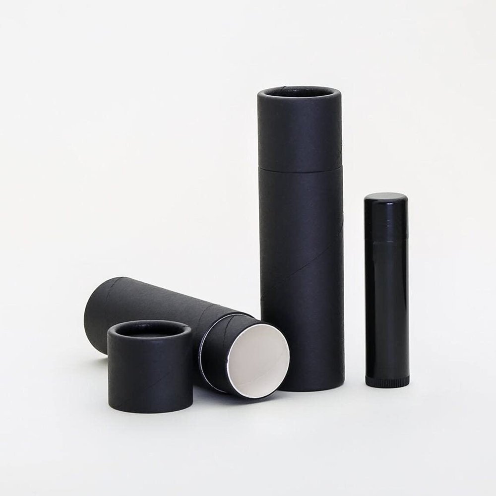 1.5 OZ Black Kraft Paperboard Cosmetic/Lotion/Lip Balm/Deodorant Tubes (500)