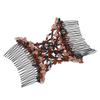 FXQHAN Magic Easy Combs for Women Hair Accessories, Elastic Beaded Double Hair Clips Combs for Hair Styling or Hair Decoration (Black + Blue + Green + Rose red + Brown) view 3