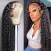kiss Love 13x4 Deep Wave Lace Front Wigs Human Hair 180% Density Wet and Wavy Hd Lace Frontal Wigs Pre Plucked Bleached Knots with Baby Hair Curly Wigs for Women (20inch) view 1