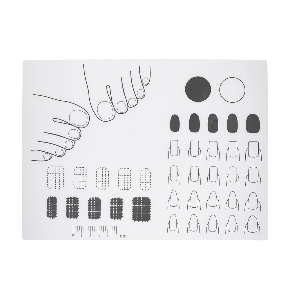 Silicone Manicure Pad Acrylic Nail Practice Mat Acrylic Nail Mat Trainer Acrylic Nail Training Mat Acrylic Nail Template Mat Acrylic Nail Silicone Mat Acrylic Fingernail Mat