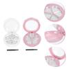 Beaupretty Eyeshadow Pallets 2pcs Empty Eyeshadow Case 5 Grids Pigment Pan Pallet Container with Lip Makeup Brush for Blush Concealer Correct Highlight Powder Case Lip Gloss Containers view 4