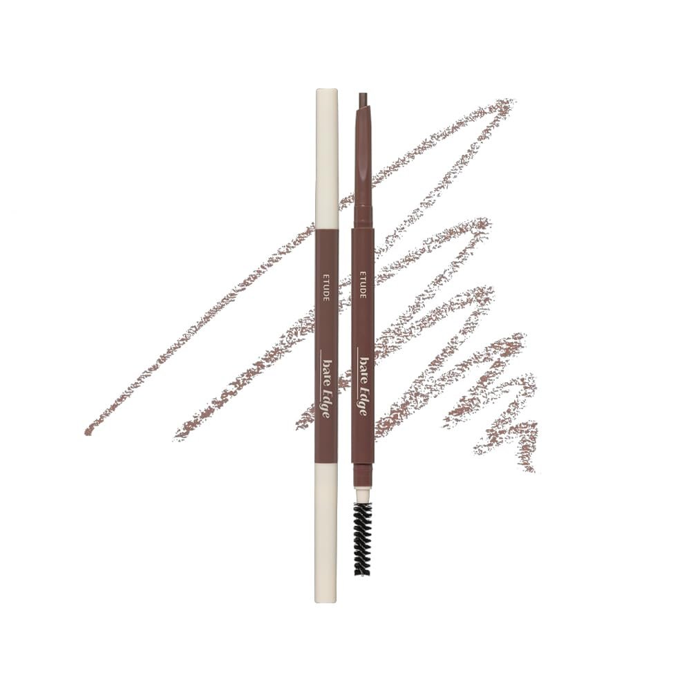 ETUDE Bare Edge Brow Pencil, Eyebrow Pencil, Slim 3D Hexagon, Natural Looking, Korean Makeup, Beauty, Natural Brown (0.003 Ounce)