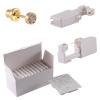 CHUANCI 24PCS/Box Disposable Self Ear Piercing Unit Cartilage Tragus Helix Sterile Piercing Gun NO Pain Piercer Tool Kit Machine (24PCS/Box-4mm Gold Full Zircon) view 1