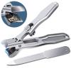 German Nail Clippers for Men with Catcher, Heavy Duty Toe Nail Clippers for Thick Nails Seniors, Portable Ultra Sharp Fingernail Clippers with Wide Mouth, Anti Splash Stainless Steel Nail Cutter view 1
