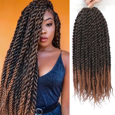 Admutty Havana Twist Crochet Hair 6 Packs 72 Strands 22 inch Crochet Braids Senegalese Twist crochet Hair Jumbo Havana Twist Crochet Braids(T1B/30), 22 Inch (Pack of 6)