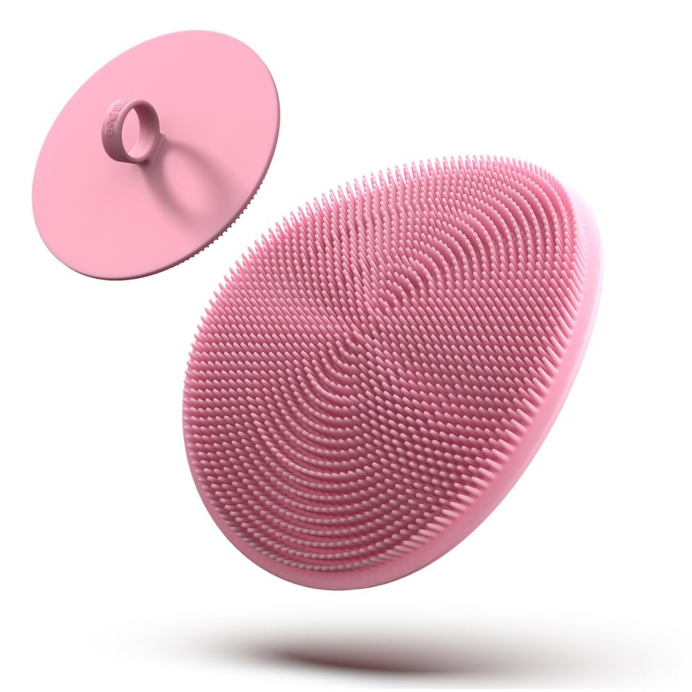 Boie USA Loop Body Scrubber - Soft Silicone-Like Exfoliating Shower Scrubber, Body Cleansing Brush - Hang-to-Wall Loofah Replacement - Antimicrobial Body Exfoliator for All Skin Types (Pink)