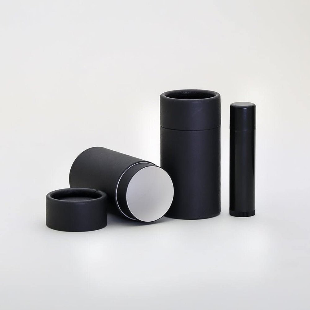 40 mL Black Kraft Paperboard Deodorant/Cosmetic/Lotion/Lip Balm/Salve Tubes (1000)