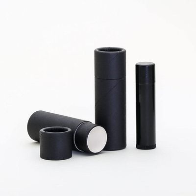 1/2 OZ (Tall) Black Kraft Paperboard Lip Balm/Cosmetic/Lotion Tubes (100)