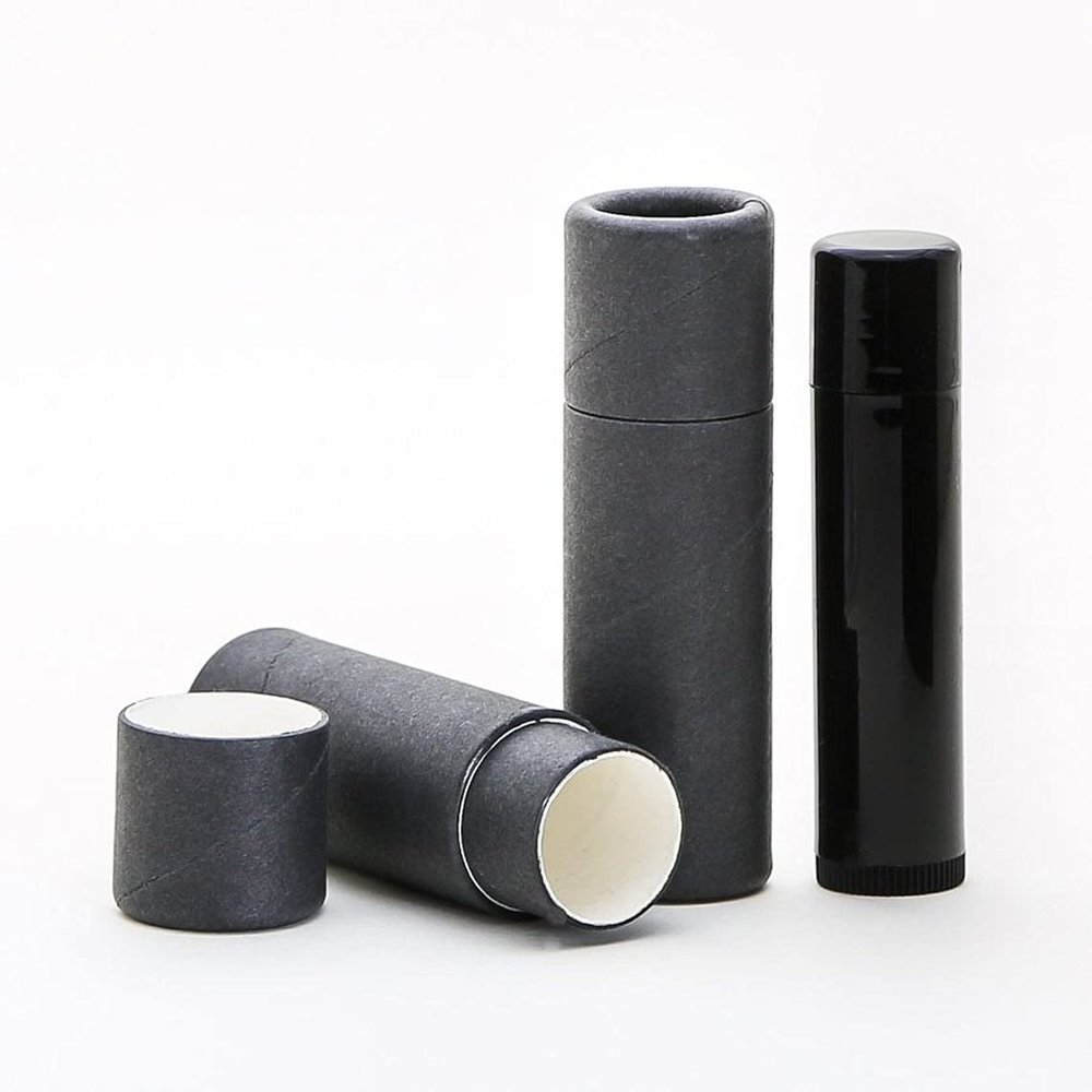 1/3 OZ Black Kraft Paperboard Lip Balm/Salve/Cosmetic/Lotion Tubes (500)