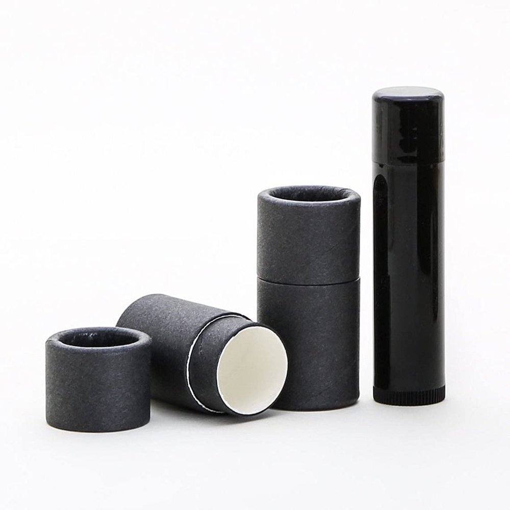1/4 OZ Black Kraft Paperboard Lip Balm/Salve/Cosmetic/Lotion Tubes (1000)