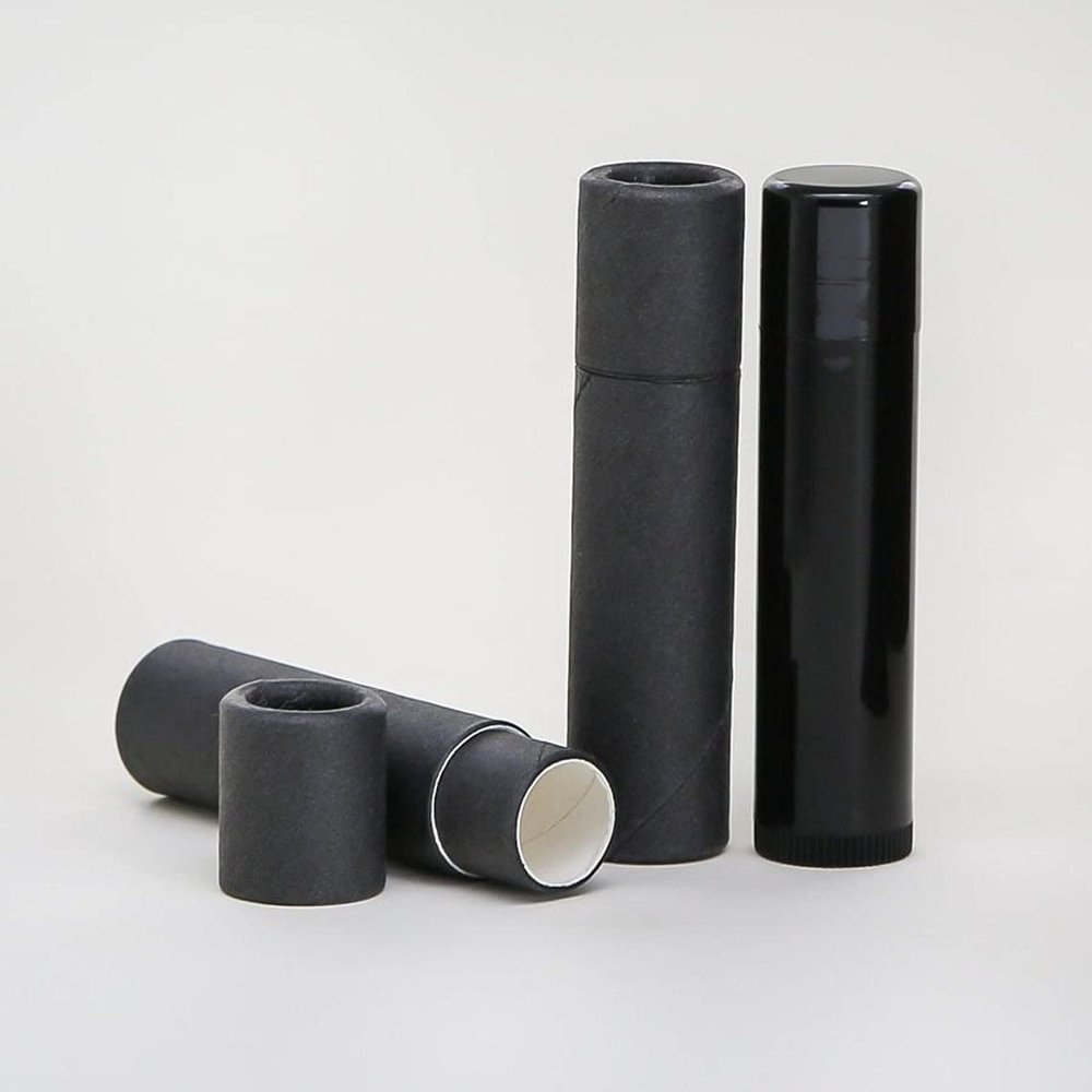 5 mL Black Kraft Paperboard Lip Balm/Salve/Cosmetic/Lotion Tubes (100)