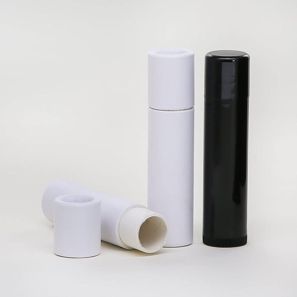 5 mL White Kraft Paperboard Lip Balm/Salve/Cosmetic/Lotion Tubes (300)