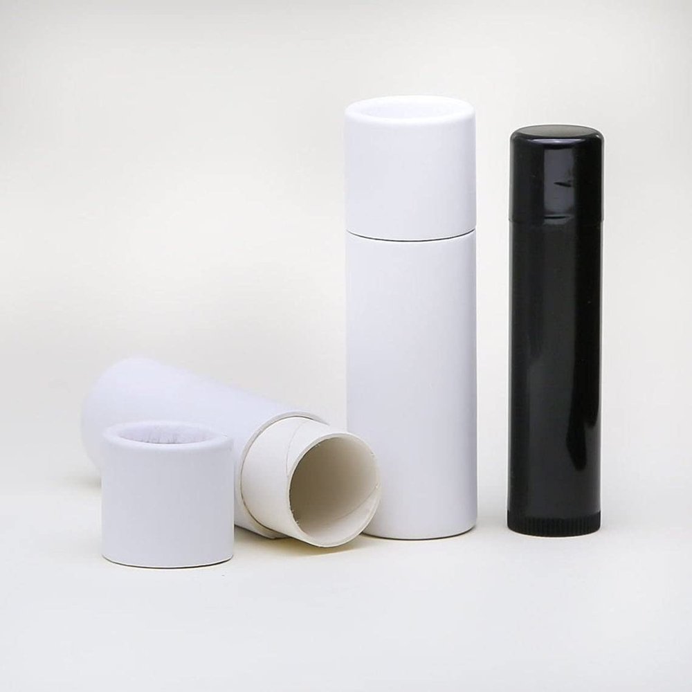 1/3 OZ Stark White Kraft Paperboard Lip Balm/Salve/Cosmetic/Lotion Tubes (50)