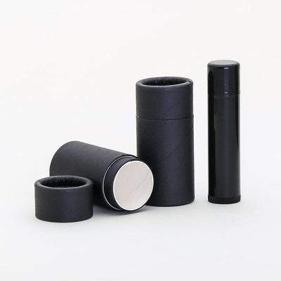 1/2 OZ (Short) Black Kraft Paperboard Lip Balm/Cosmetic/Lotion Tubes (1000)
