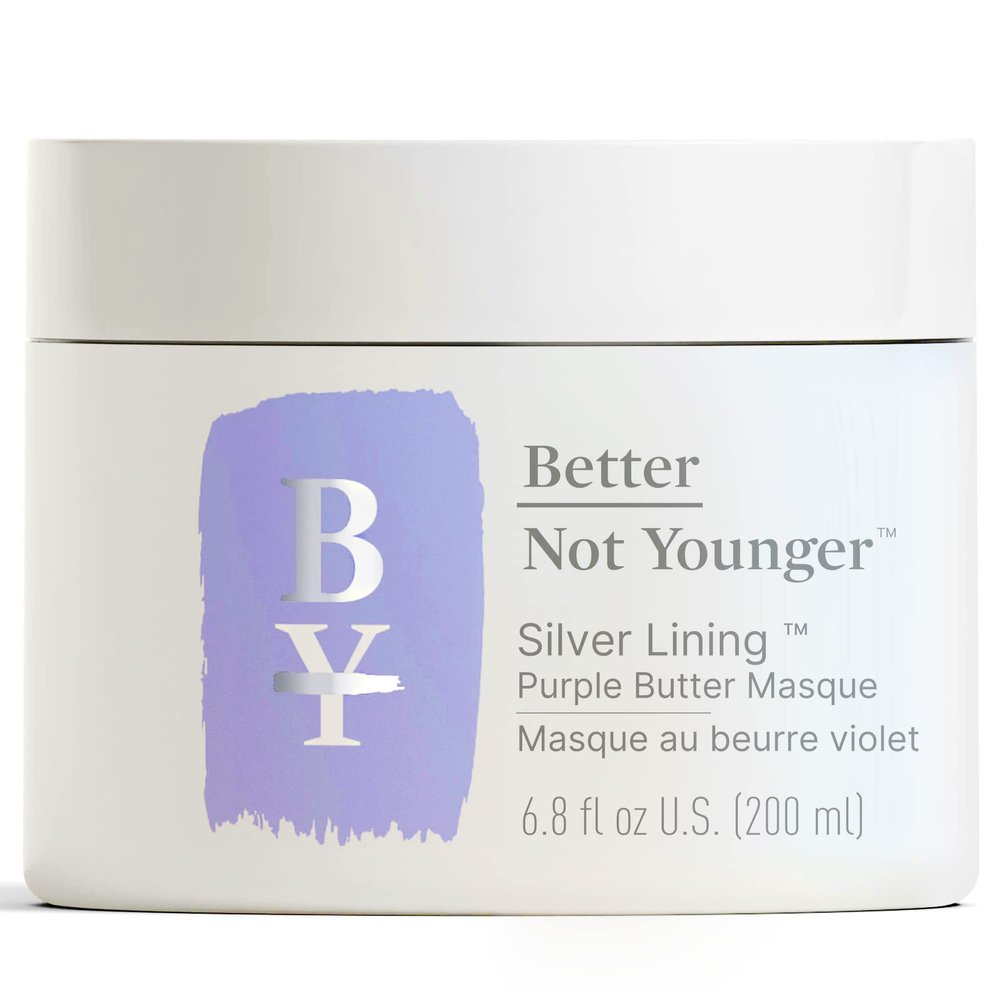 Better Not Younger Silver Lining Purple Hair Mask for Women 40+  Deep Conditioning Treatment for Gray, Silver & Blonde Hair - Butter Mask with Plant-Based Oils  Hydrates & Neutralizes Brassiness